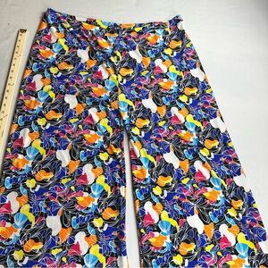 Carnival fashion wide leg floral colorful pants XL